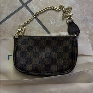 Elegant Brown and Black Checkered Mini Bag